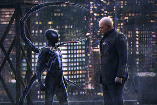 Арт показал встречу Человека-паука в костюме симбиота с Кингпином